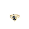 Bague en or jaune diamants et saphirs