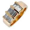 Bague en or jaune, diamants naturels
