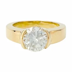Bague en or jaune, diamants 2,09 cts G/VVS1.
