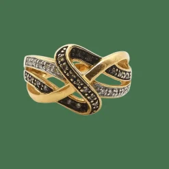 Bague en or jaune diamants