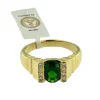 Bague en or jaune diamants et Diopside vert certificat IGI