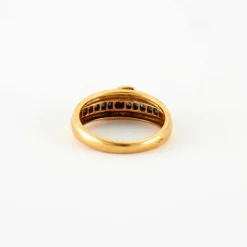 Bague en Or jaune, diamants & saphirs