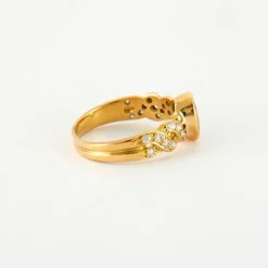 Bague en Or jaune, diamants & émeraude