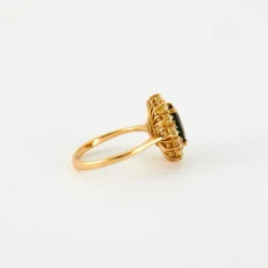 Bague en Or jaune, diamants & saphirs