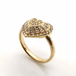 Bague en or jaune diamants
