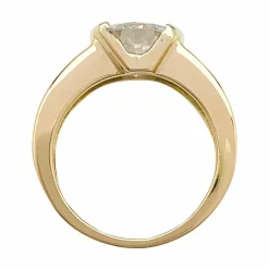 Bague en or jaune, diamants 2,09 cts G/VVS1.