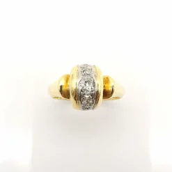 Bague en or jaune diamants
