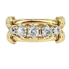 Bague en or jaune et 5 diamants