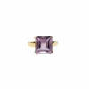 Bague en or jaune et amethyste taille princesse