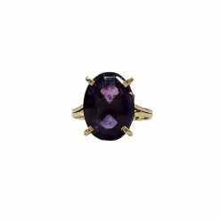 Bague en or jaune et amethyste