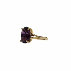 Bague en or jaune et amethyste
