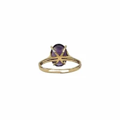 Bague en or jaune et amethyste