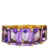Bague en or jaune et améthystes