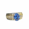 Bague en or jaune et blanc 18K saphir et diamants