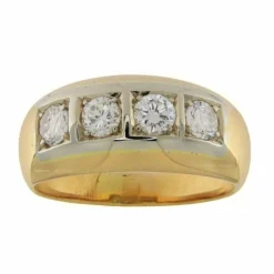 Bague en or jaune et blanc avec diamants de 0,74 ct