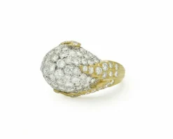 Bague en or jaune et blanc avec diamants