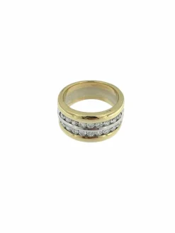 Bague en or jaune et blanc diamants certifiée HRD
