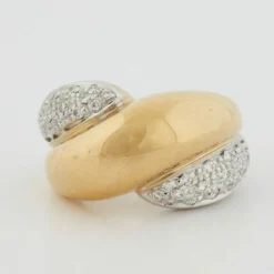 Bague en or jaune et blanc 18 cts