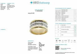 Bague en or jaune et blanc diamants certifiée HRD