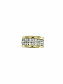 Bague en or jaune et blanc diamants certifiée HRD