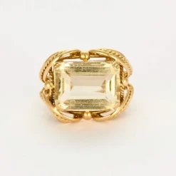 Bague en or jaune et citrine