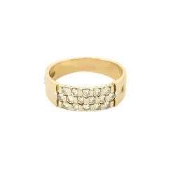 Bague en or jaune et diamants