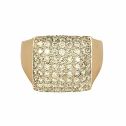 Bague en or jaune et diamants ronds taille brillant