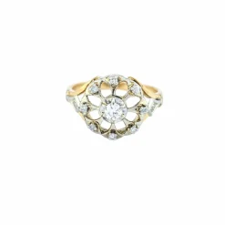 Bague en or jaune et diamants