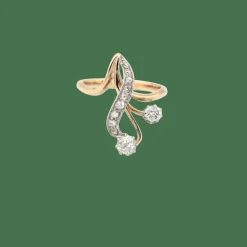 Bague en or jaune et diamants