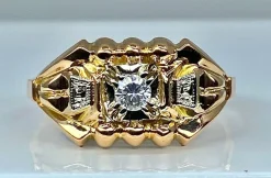 Bague en or jaune et diamants