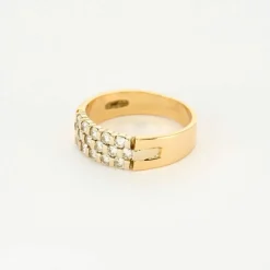 Bague en or jaune et diamants
