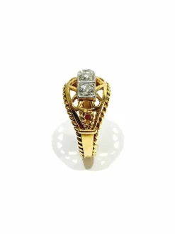 Bague en or jaune et diamants