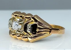 Bague en or jaune et diamants