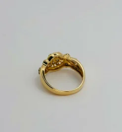 Bague en or jaune et diamants
