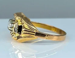 Bague en or jaune et diamants