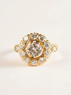 Bague en or jaune et diamants