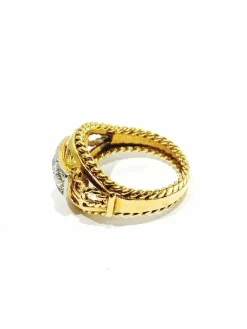 Bague en or jaune et diamants