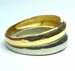 Bague en or jaune et gris