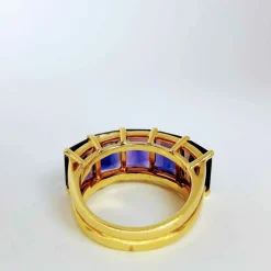 Bague en or jaune et iolite