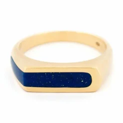 Bague en or jaune et lapis-lazulis