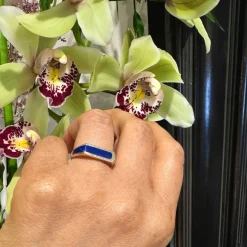 Bague en or jaune et lapis-lazulis