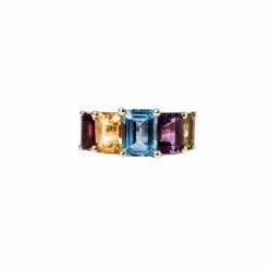 Bague en or jaune et pierres fines