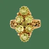 Bague en or jaune et péridots