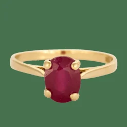 Bague en or jaune et rubis