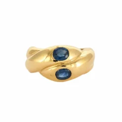 Bague en or jaune et saphir