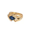 Bague en or jaune et saphir