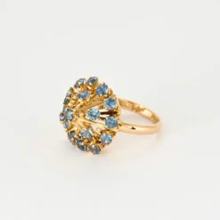 Bague en or jaune et saphirs