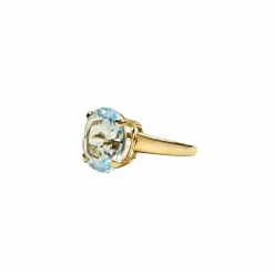 Bague en or jaune et topaze naturelle
