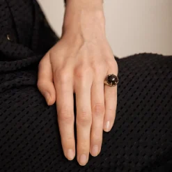 Bague en Or jaune, Grenat