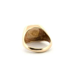 Bague en or jaune massif avec armoiries nobles